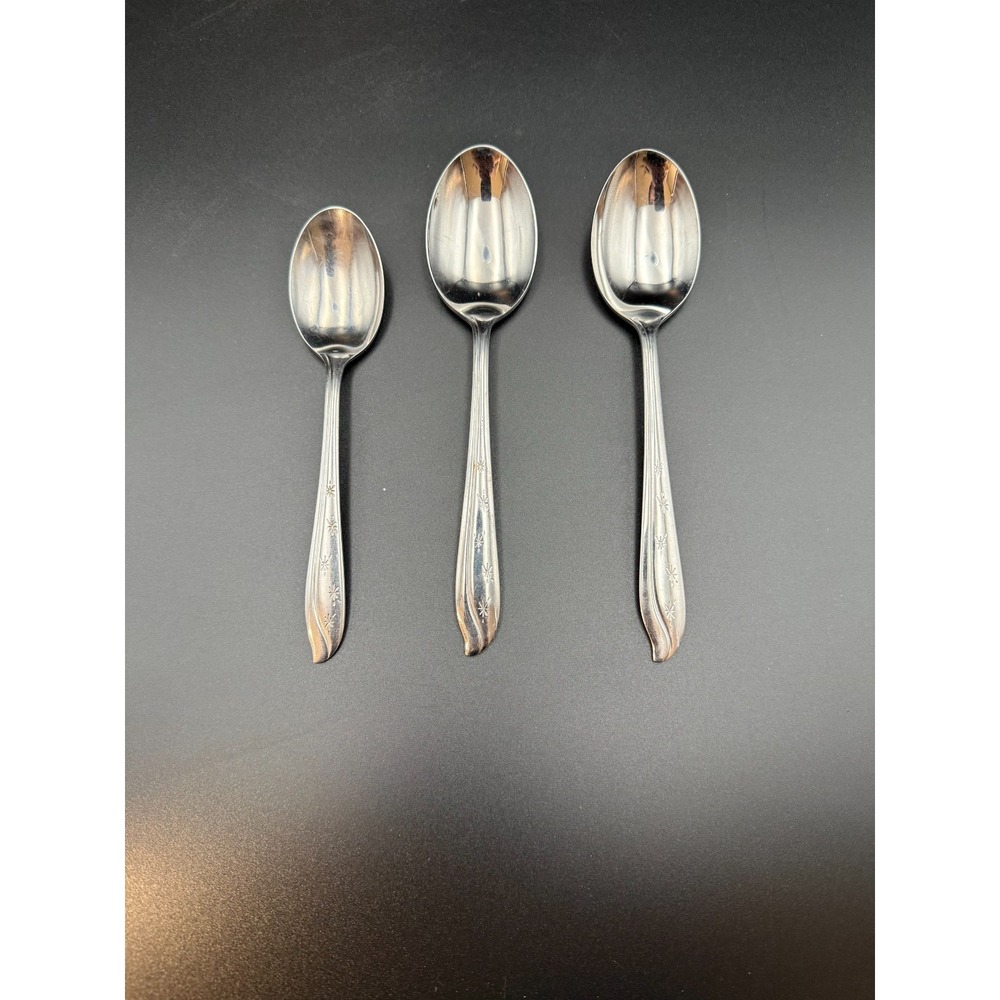 VTG MCM Koba Stainless Flatware 2-TBS, 1 TSP Japan Atomic Starburst 5 Star